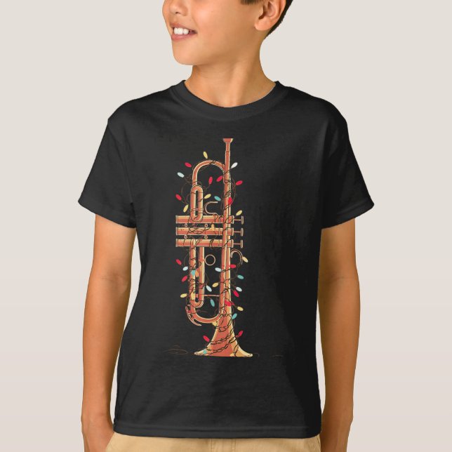 Trumpet Christmas Graphics Lights Lover Player Tru T-Shirt (Vorderseite)