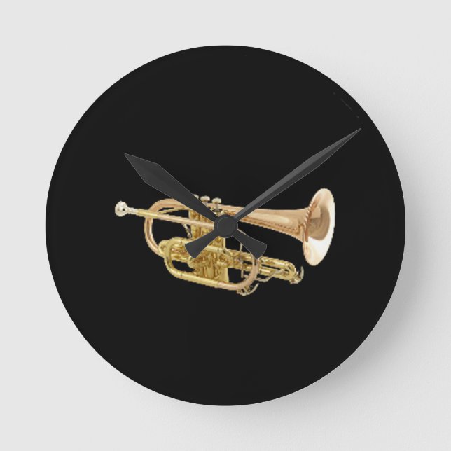 "Trumpet" Design Ohrs and Products Runde Wanduhr (Vorderseite)