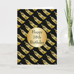 Trumpet Design Personalisiert 18. Geburtstag Karte