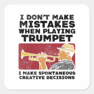 Trumpet - Ein Trumpet spielen Quadratischer Aufkleber