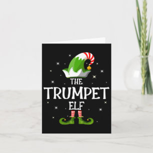 Trumpet Elf Familie Matching Group Weihnachten Karte