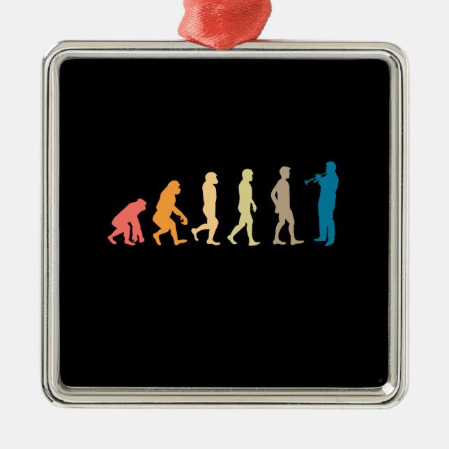 Trumpet-Evolution Ornament Aus Metall (Vorne)
