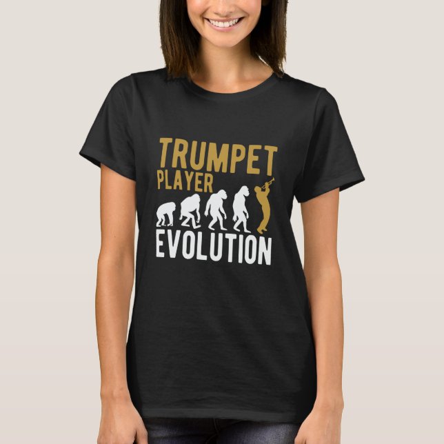 Trumpet Evolution Trumpet Jazz Sheet Music Jazz Mu T-Shirt (Vorderseite)