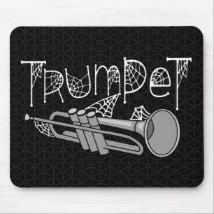 Trumpet Halloween Cobwebets Mousepad