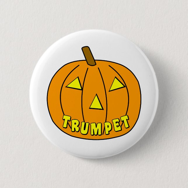 Trumpet Halloween Pumpkin Button (Vorderseite)