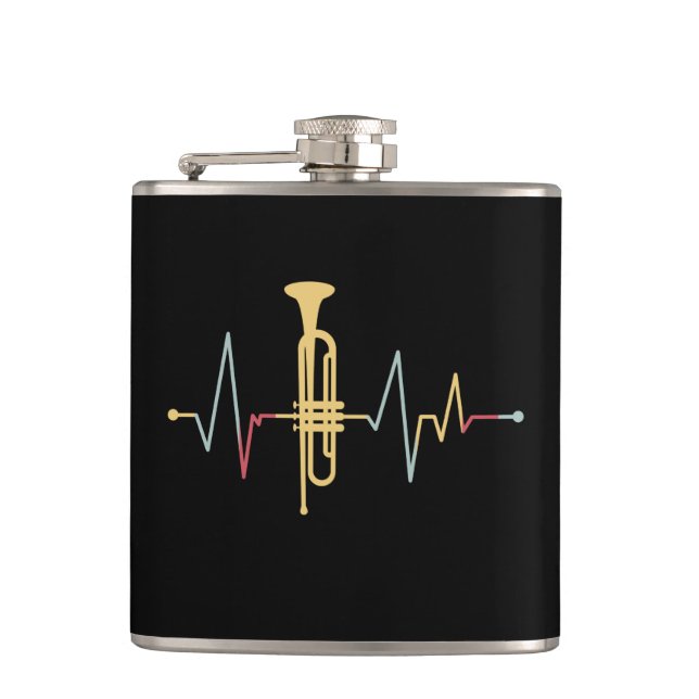Trumpet Heartbeat Flachmann (Vorderseite)