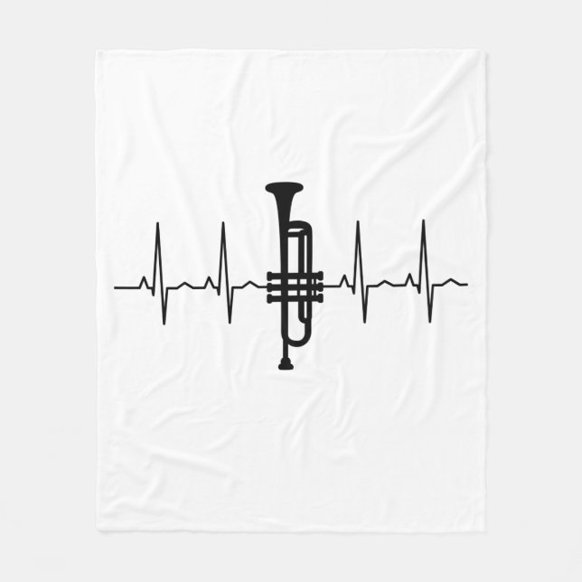 Trumpet Heartbeat Fleecedecke (Vorderseite)