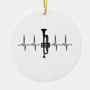 Trumpet Heartbeat Keramik Ornament