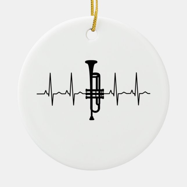 Trumpet Heartbeat Keramik Ornament (Vorne)