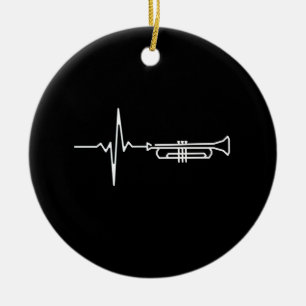 Trumpet Heartbeat Keramik Ornament