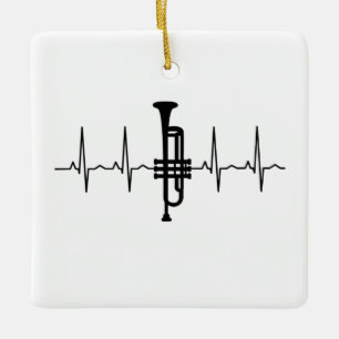 Trumpet Heartbeat Keramikornament