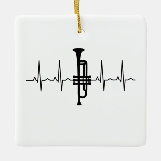 Trumpet Heartbeat Keramikornament (Vorderseite)