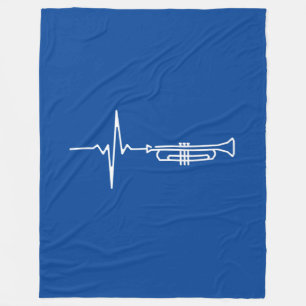 Trumpet Heartbeat Trumpet Player Geschenk Fleecedecke