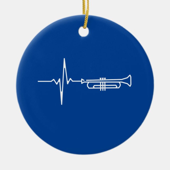 Trumpet Heartbeat Trumpet Player Geschenk Keramik Ornament (Vorne)