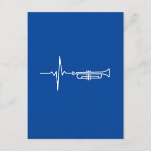 Trumpet Heartbeat Trumpet Player Geschenk Postkarte