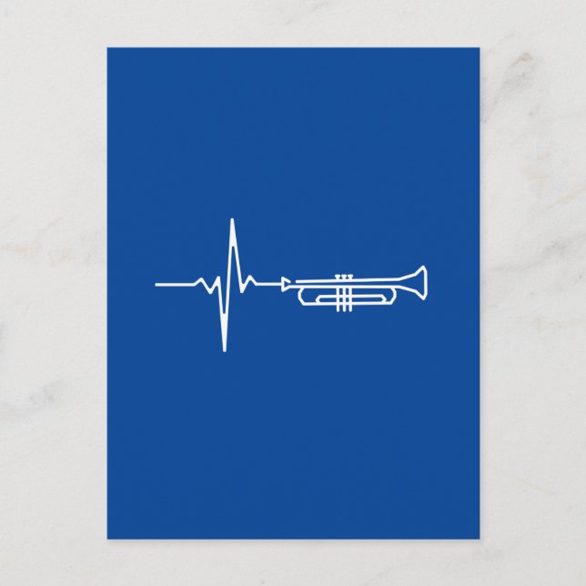 Trumpet Heartbeat Trumpet Player Geschenk Postkarte (Vorderseite)