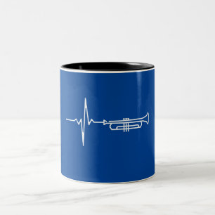 Trumpet Heartbeat Trumpet Player Geschenk Zweifarbige Tasse