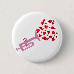 Trumpet Hearts Button