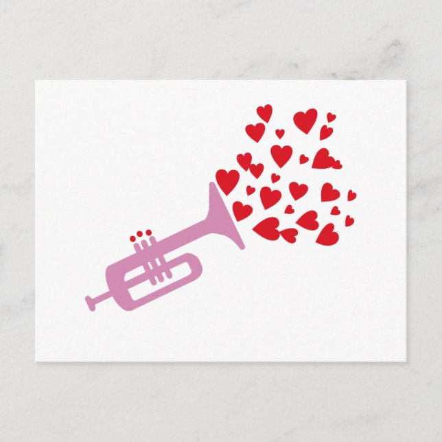 Trumpet Hearts Postkarte (Vorderseite)