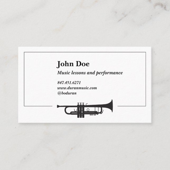 Trumpet Illustration Business Cards Visitenkarte (Vorderseite)