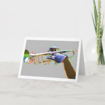 Trumpet in psychedelischen Farben hervorgehoben