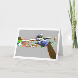 Trumpet in psychedelischen Farben hervorgehoben Karte
