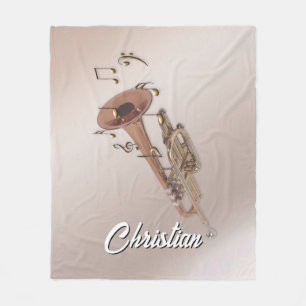 Trumpet Individuelle Name Blanket, Trumpet Blanket Fleecedecke