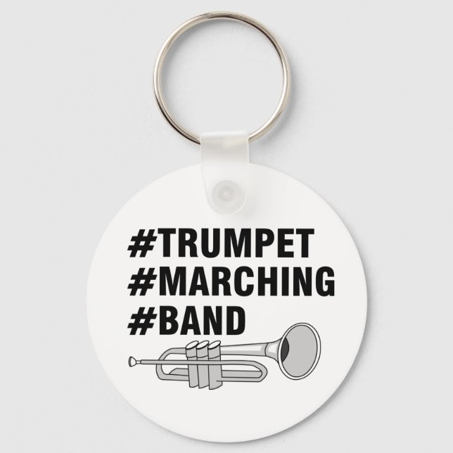 Trumpet Marching Band Hashtags Schlüsselanhänger (Vorderseite)