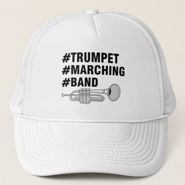 Trumpet Marching Band Hashtags Truckerkappe (Vorderseite)