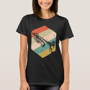 Trumpet mit Blume Retro-Hintergrund Trumpet T-Shirt