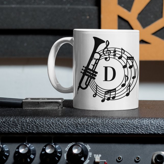 Trumpet Monogram Jazz Band Music Teacher Tasse (Von Creator hochgeladen)