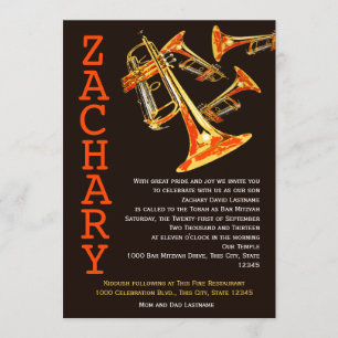 Trumpet Music Bar Mitzvah Einladung