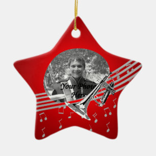 Trumpet Music Red Keramik Ornament