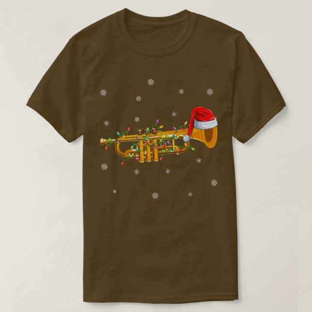 Trumpet Music Xmas Lighting Weihnachtsmannmütze Tr T-Shirt (Design vorne)
