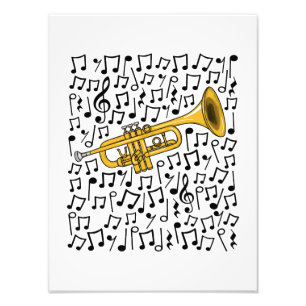 Trumpet Musical Notes Trumpeter Brass Musician Fotodruck