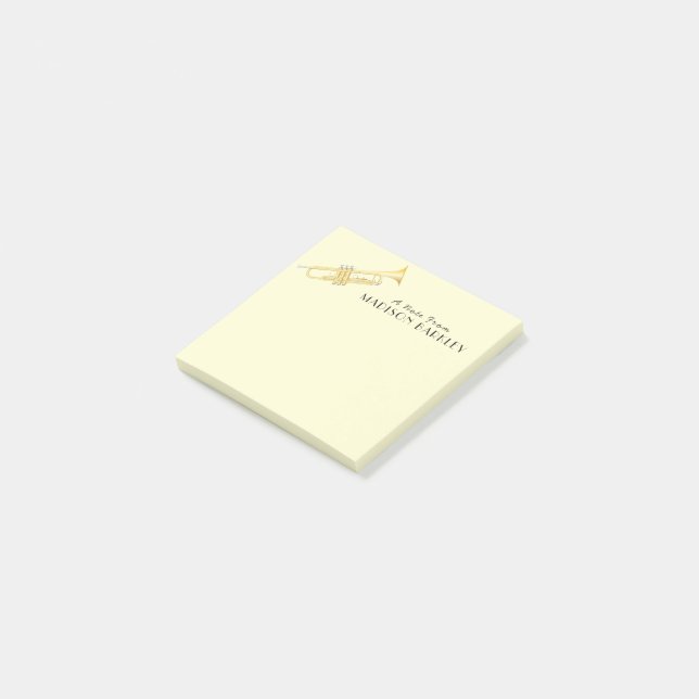 Trumpet Musician Band Teacher Post-it Notes Klebezettel (angewinkelt)
