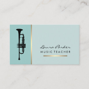 Trumpet Musician Music Teacher Instrument Gold Bus Visitenkarte