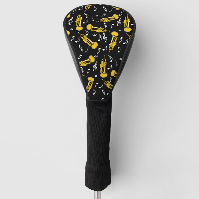 Trumpet Musiknoten Pattern Golf Headcover (Vorderseite)