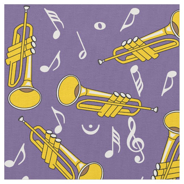 Trumpet Musiknoten Pattern Stoff (Nahaufnahme)
