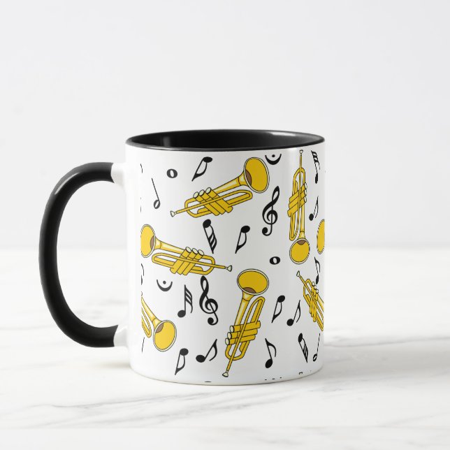 Trumpet Musiknoten Pattern Tasse (Links)