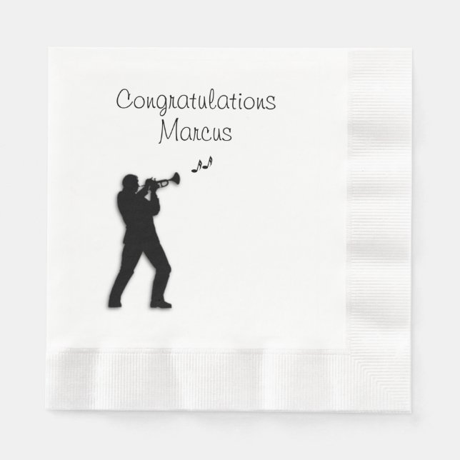 Trumpet Player Custom Herzlichen Glückwunsch Serviette (Vorderseite)