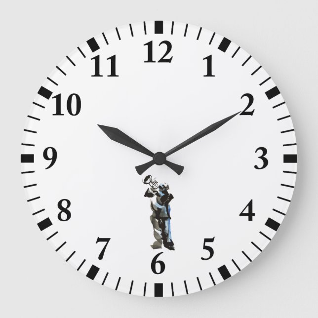 Trumpet Player Große Wanduhr (Vorderseite)