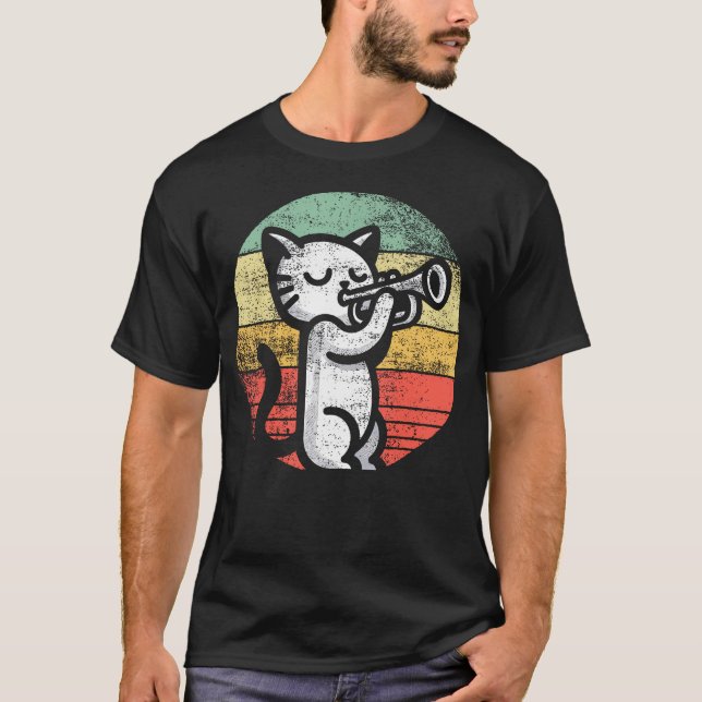 Trumpet Player I Cat Plays Trumpet T-Shirt (Vorderseite)