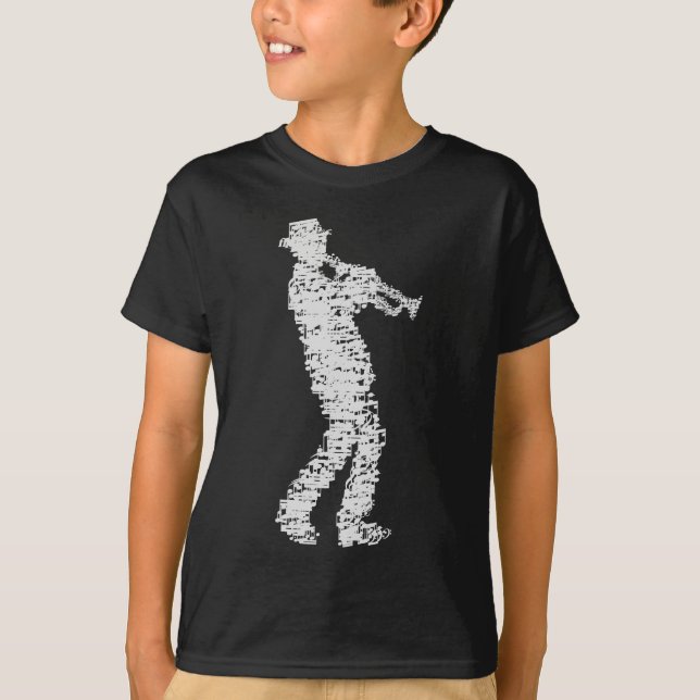 trumpet player made of notes T-Shirt (Vorderseite)