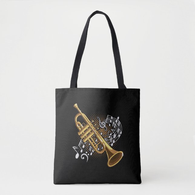 Trumpet Player Musical Notes Jazz Music Art (Vorderseite)