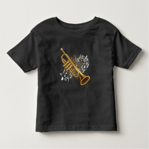 Trumpet Player Musical Notes Jazz Music Art Kleinkind T-shirt