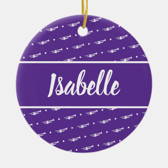 Trumpet Player Musician Geschenk Custom Personalis Keramik Ornament (Vorne)