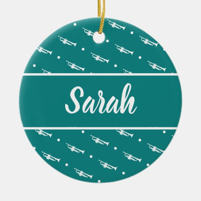 Trumpet Player Musician Geschenk Personalisierte C Keramik Ornament (Vorne)
