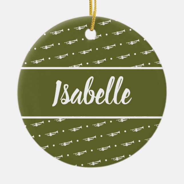 Trumpet Player Musician Geschenk Personalisierte C Keramik Ornament (Vorne)