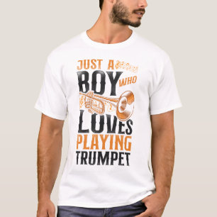 Trumpet Player nur ein Junge, der Lieben spielen T-Shirt